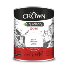CROWN QUICK DRY GLOSS BRILLIANT WHITE 750ML